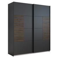 Schwebetürenschrank Barea Dunkelgrau Eiche Dekor - Eiche dunkel/Dunkelgrau, MODERN, Holzwerkstoff (181/210/62cm) - Rauch Möbel