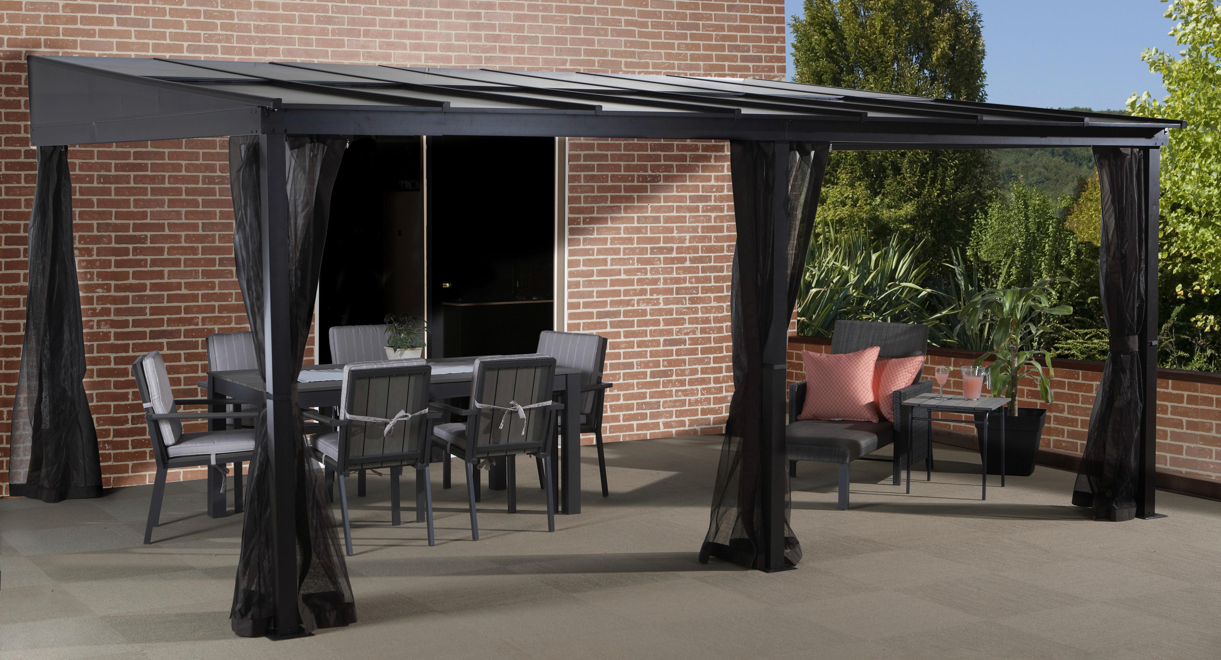 Terrassenüberdachung St. Barth 12x16 - Anthrazit, Basics, Metall (383,5/240/362,5cm)