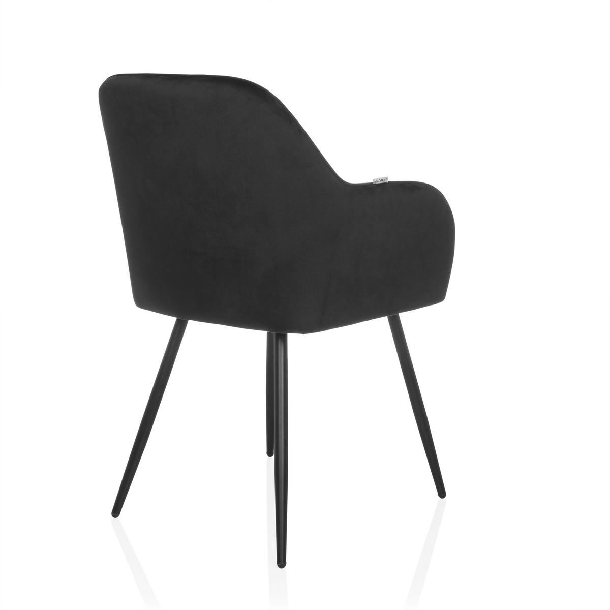 Armlehnstuhl Charvelle Schwarz B: 55 Cm - Schwarz, MODERN, Textil/Metall (55/86/58cm) - MID.YOU