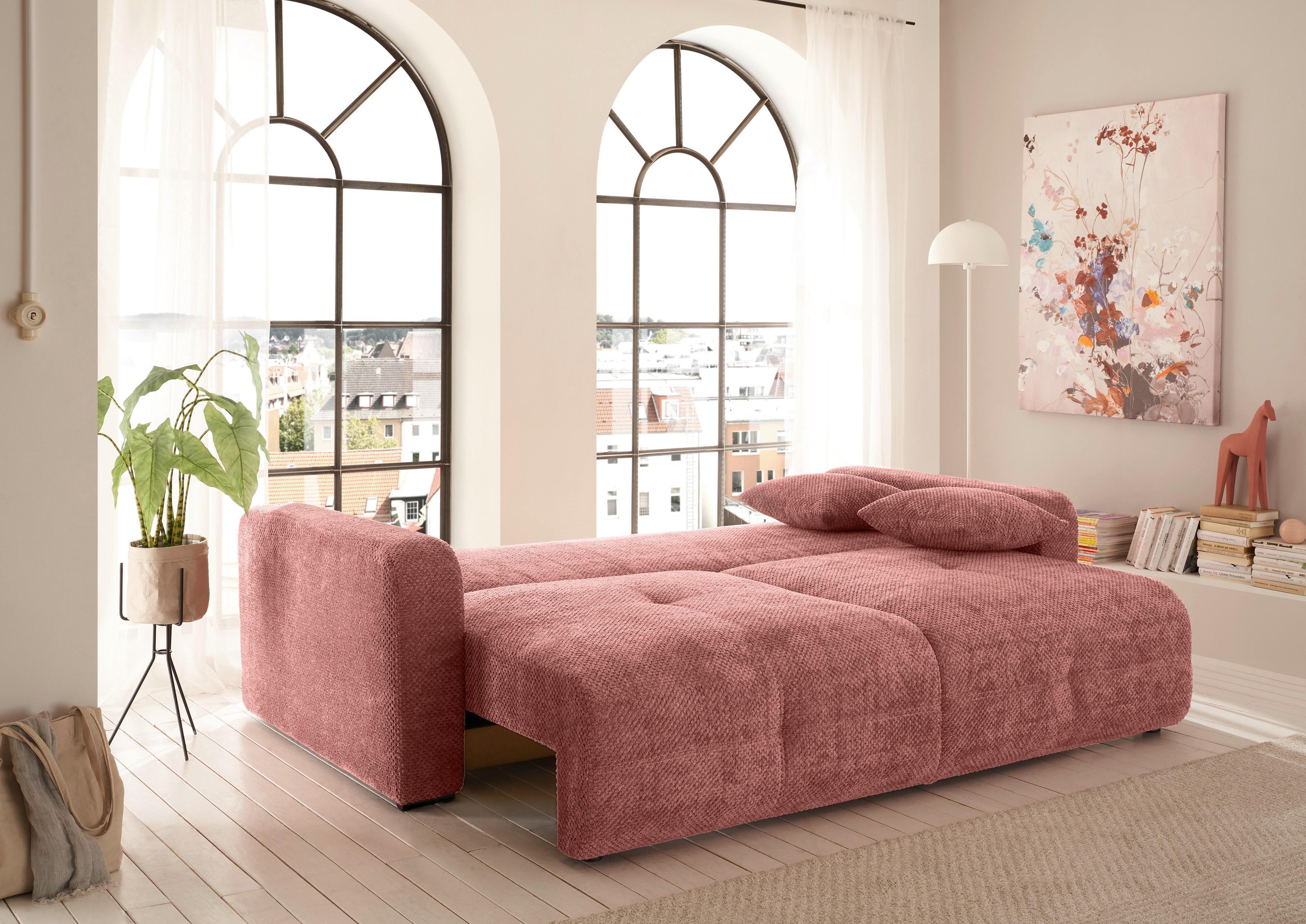 Schlafsofa Bullet Koralle B: 235 Cm - Koralle/Schwarz, KONVENTIONELL, Textil (235/88/120cm) - MID.YOU