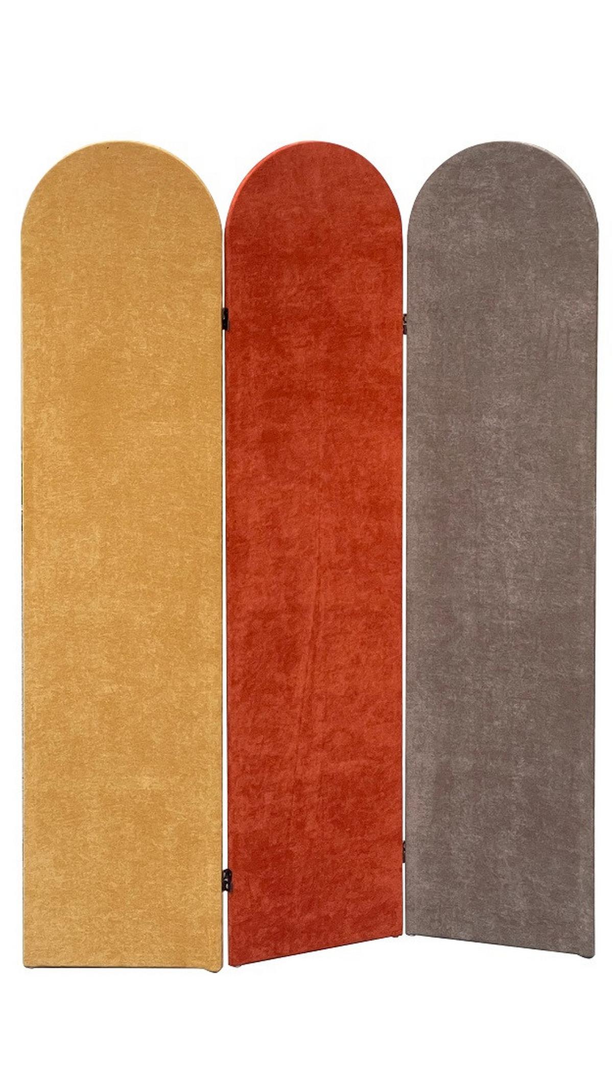 Paraván DIDI samet - šedá/hnědá, Konvenční, dřevo/textil (120/170/2cm) - Mömax
