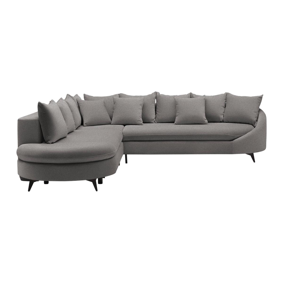 Rohová sedačka AXEL, ľavá, grafitová ženilka - čierna/grafitová, Modern, kov/textil (250/291cm) - Mömax