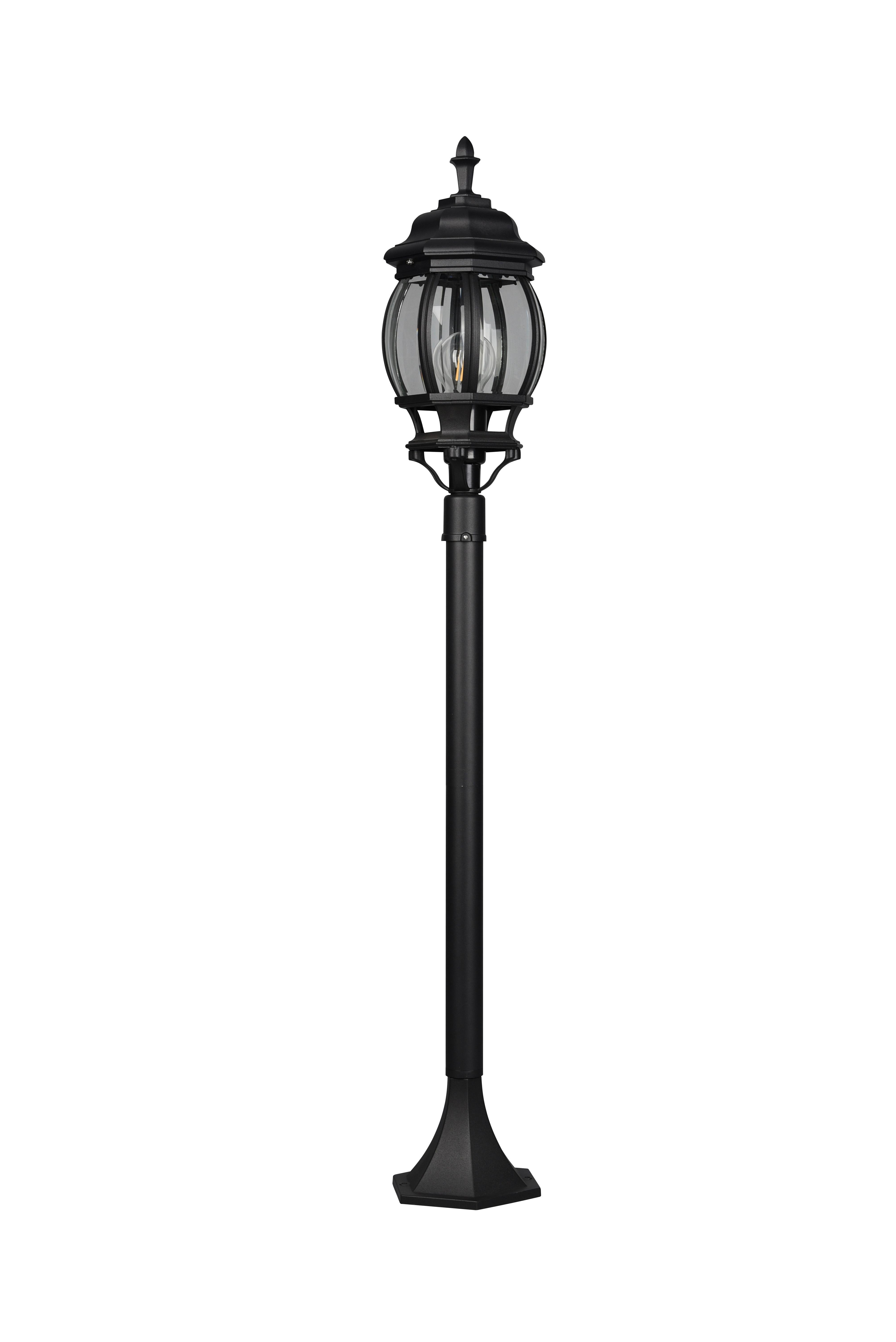 Wegeleuchte 406960132 Elvo - Klar/Schwarz, KONVENTIONELL, Glas/Metall (17/100cm) - Trio Leuchten