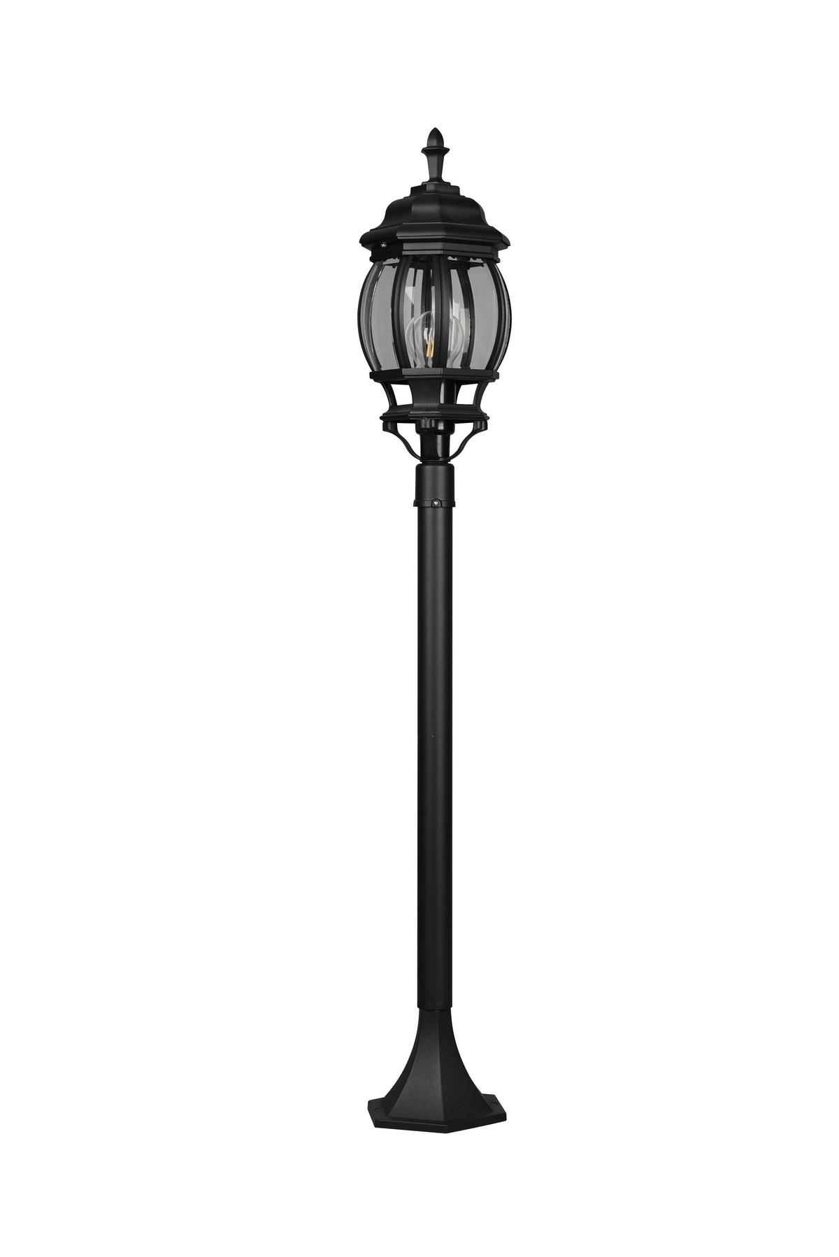 Wegeleuchte 406960132 Elvo - Klar/Schwarz, KONVENTIONELL, Glas/Metall (17/100cm) - Trio Leuchten