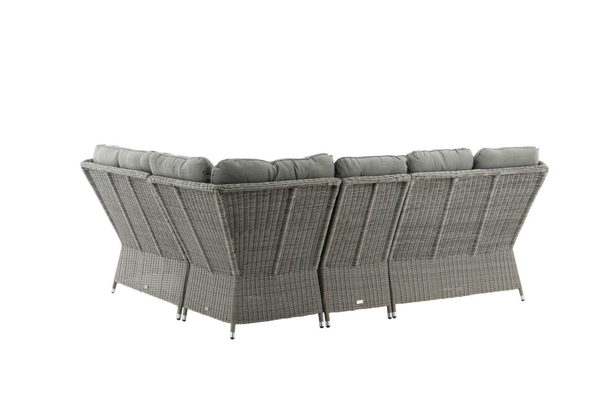 Loungegarnitur Washington - Grau, KONVENTIONELL, Kunststoff/Textil - Gardenson