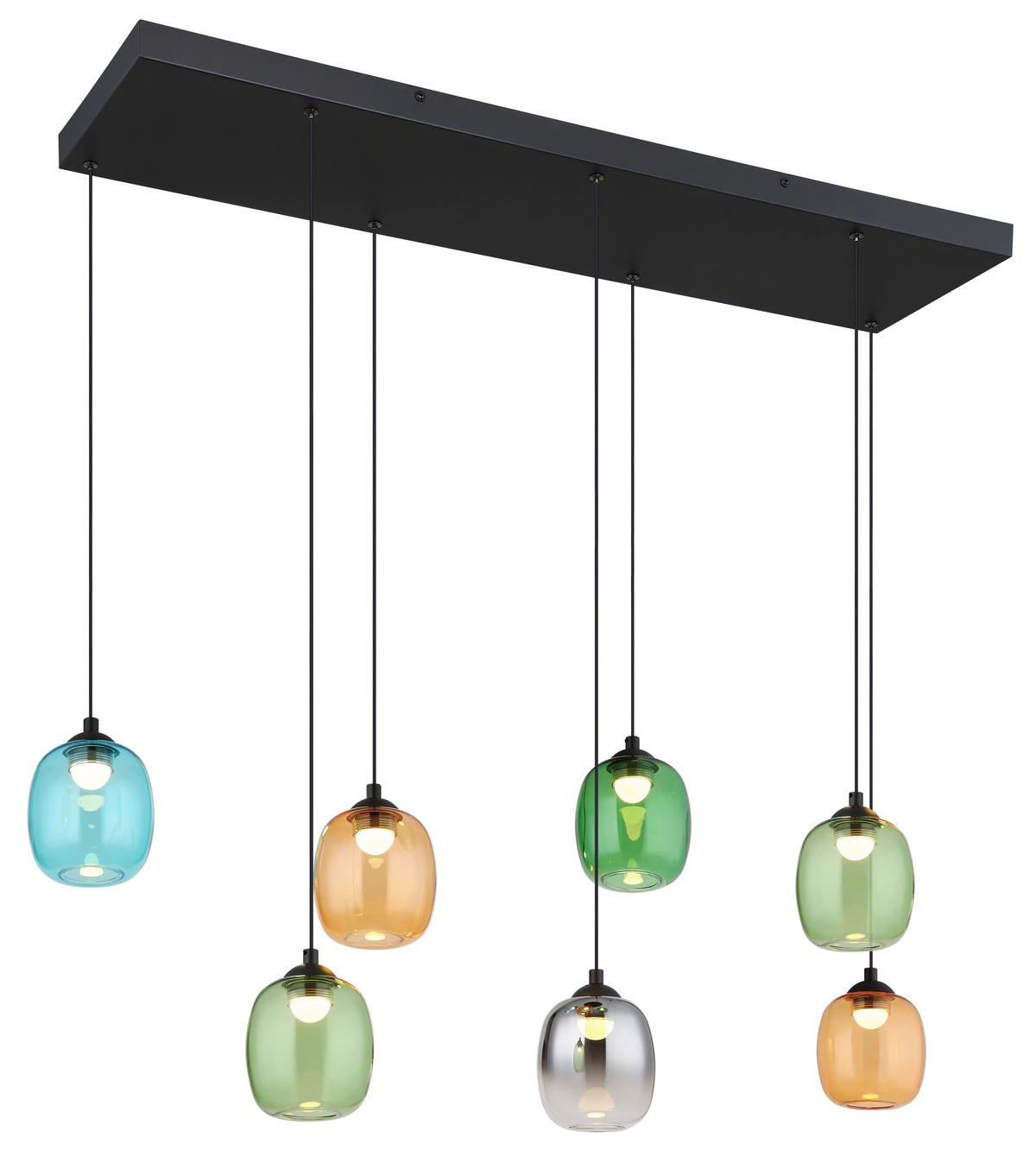 Hochvoltleuchte inkl. 1x LED Farbglas, ca. 102x32x150 cm - Blau/Dunkelgrün, LIFESTYLE, Glas/Kunststoff (102/32/150cm)
