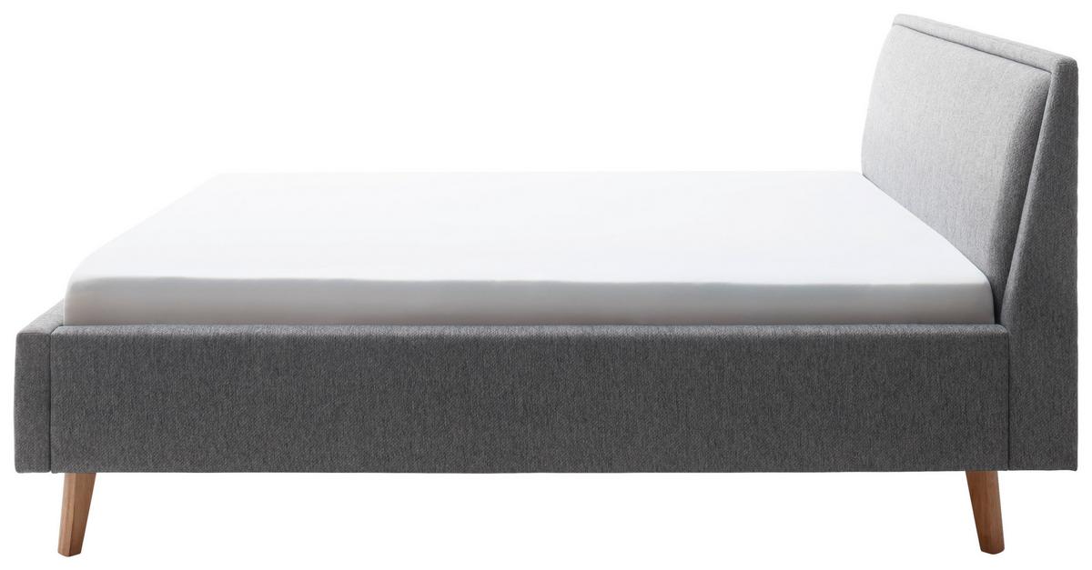 Polsterbett mit Bettkasten 140x200 cm Frieda Grau - Eichefarben/Grau, MODERN, Holz/Textil (140/200cm) - Livetastic