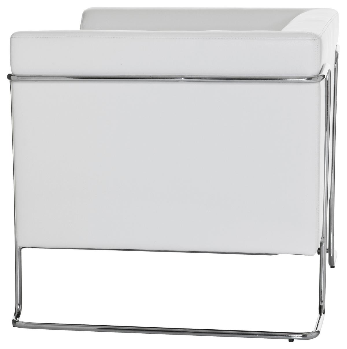 Designsessel Curacao Weiß - Chromfarben/Weiß, MODERN, Textil (88/74/74cm) - MID.YOU