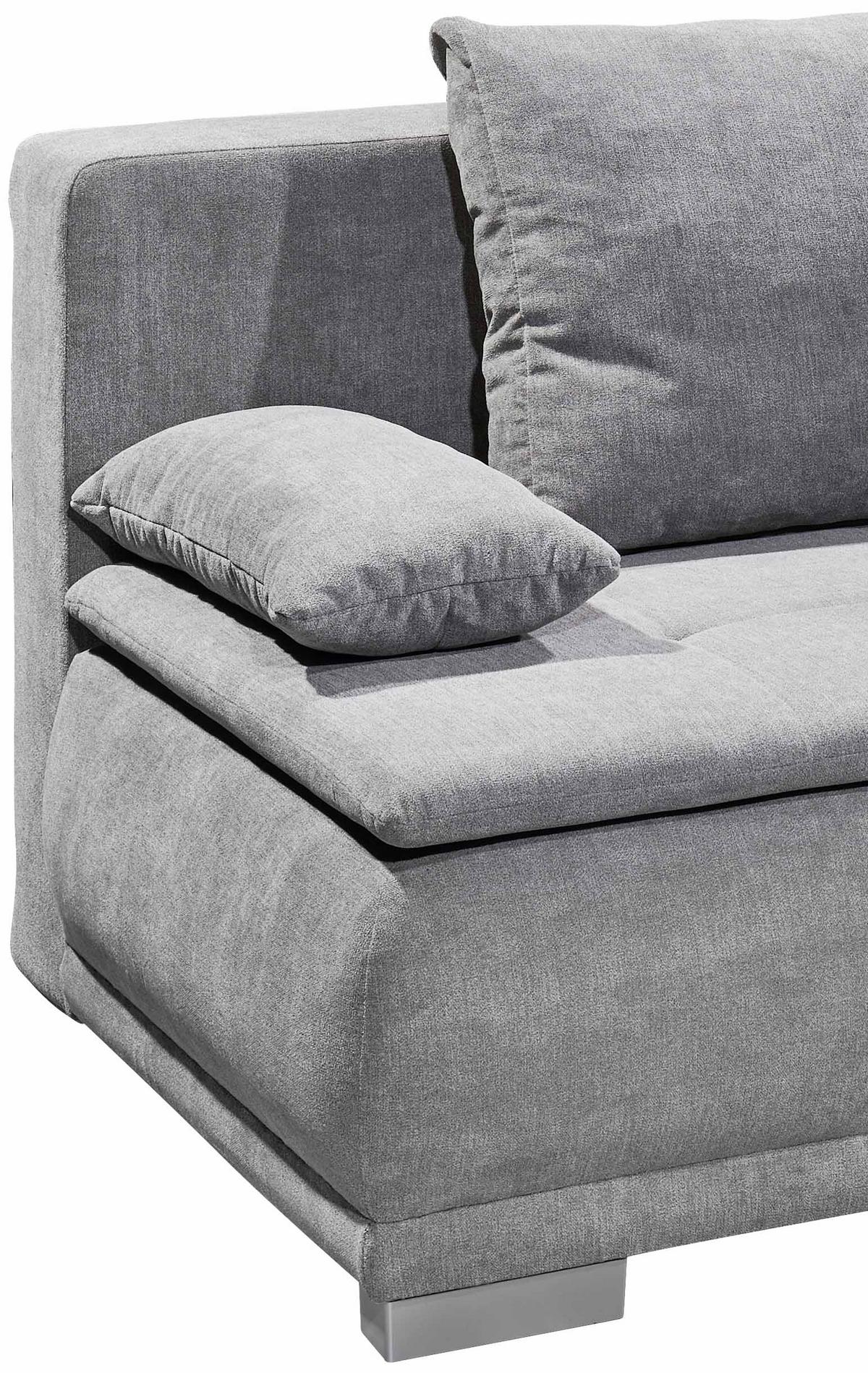 Rozkládací pohovka Luigi hnědošedá - barvy stříbra/jílová barva, Moderní, textil/plast (208/93/105cm) - MID.YOU