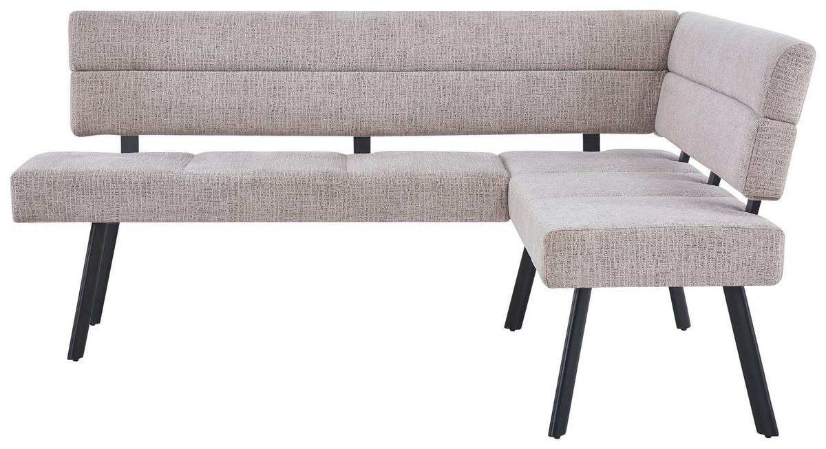 Eckbank Paros Beige, S: 190x150 cm - Beige/Schwarz, KONVENTIONELL, Textil/Metall (190/150cm) - MID.YOU