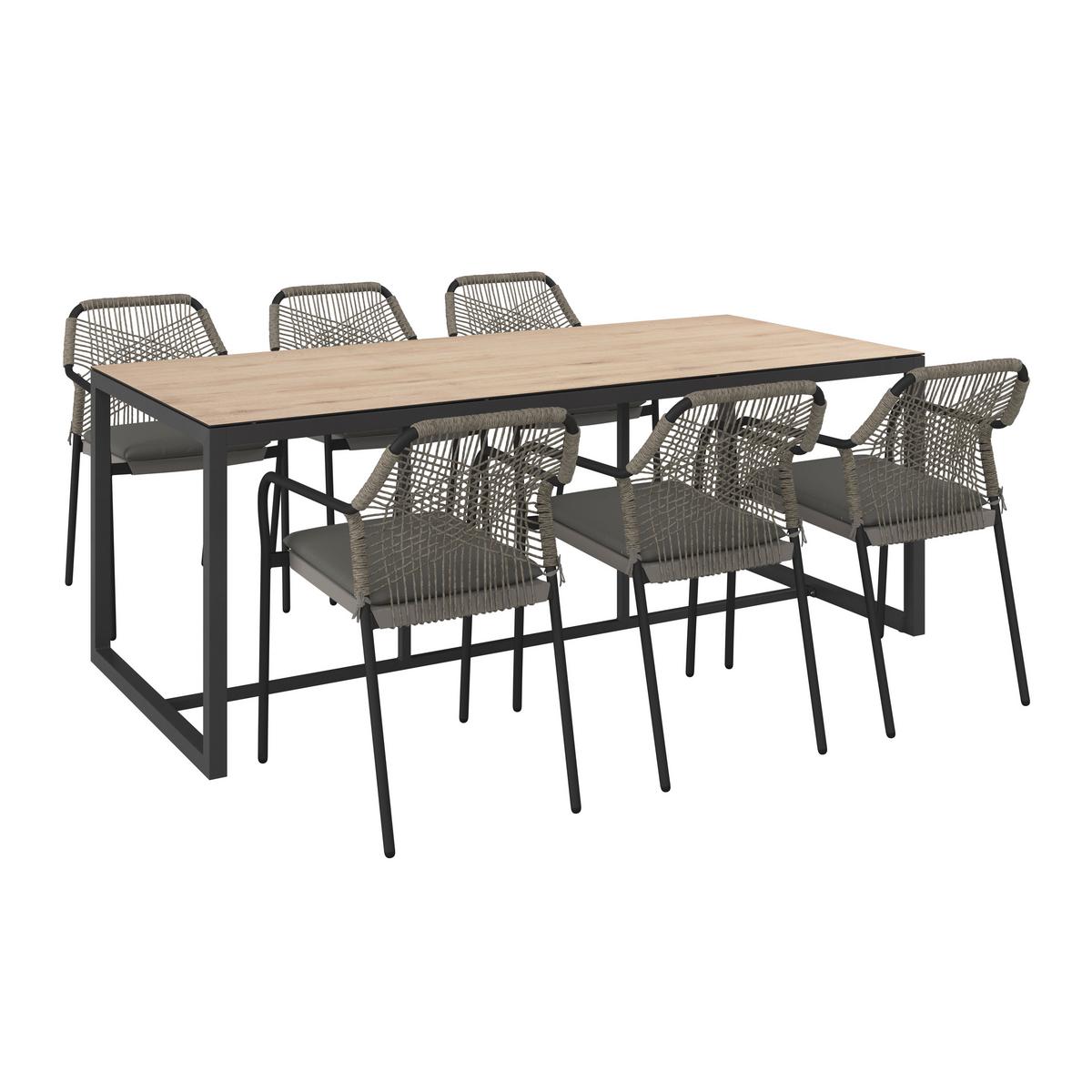 Gartensessel Isabella Metall/Kunststoff/Textil - Dunkelgrau/Hellgrau, MODERN, Kunststoff/Textil (56/58/86cm) - Luca Bessoni