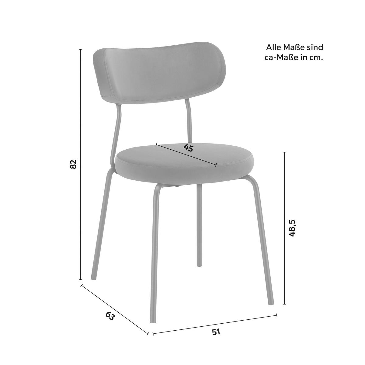 Sametová židle Lea modrá - modrá/černá, Moderní, kov/dřevo (51/82/63cm) - Bessagi Home