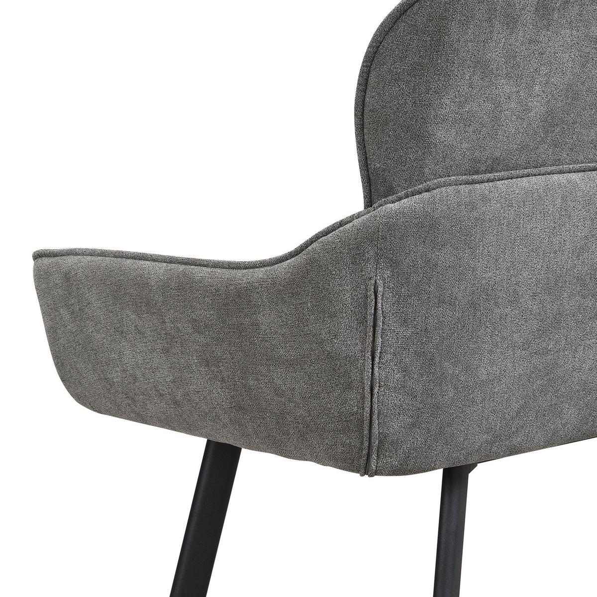 Sitzbank Rico - Dunkelgrau/Schwarz, MODERN, Textil/Metall (140/90/62cm) - MID.YOU