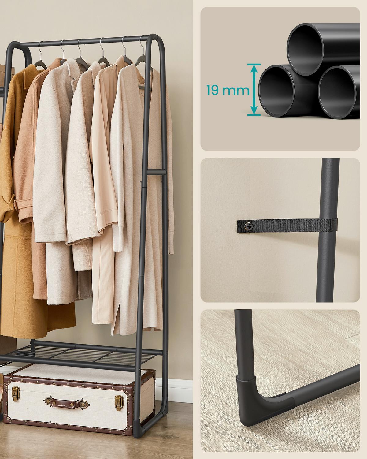 Garderobenständer Schwarz B: 101,7 Cm - Schwarz, Basics, Metall (101,7/153,3/40cm)