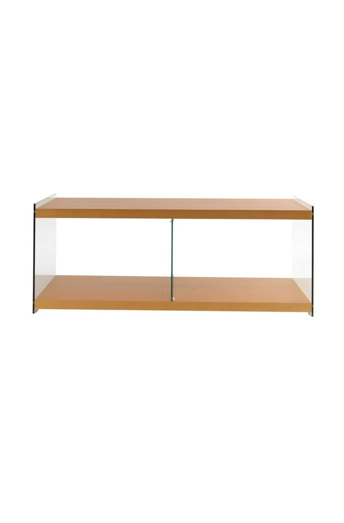 Beistelltisch Elementary Goldfarben L: 120cm - Goldfarben, Design, Glas/Holz (120/45/60cm) - Kayoom