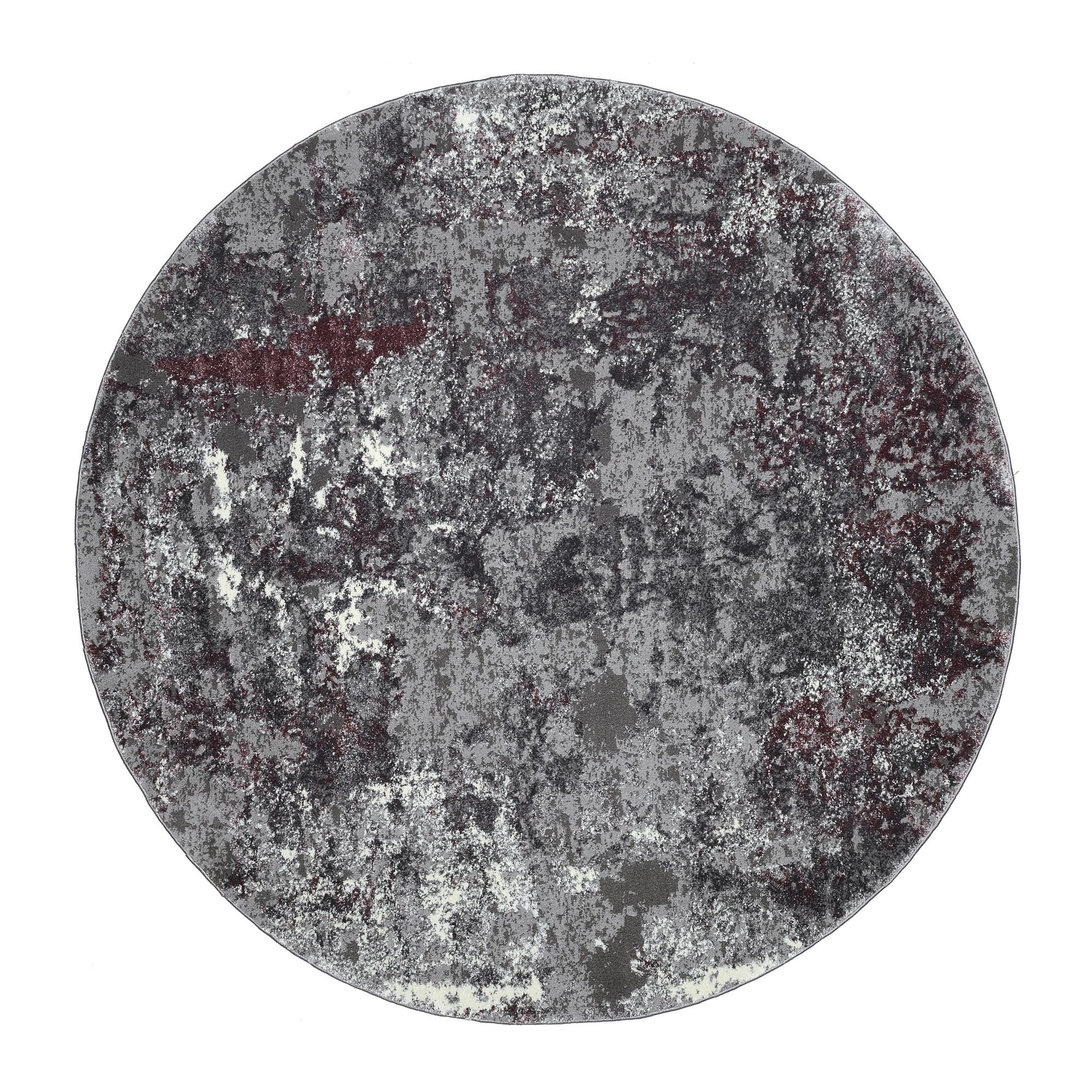 Webteppich Aubergine/Beige Timeline Quantum Ø 240 cm - Beige/Aubergine, Design, Textil (240cm) - Novel