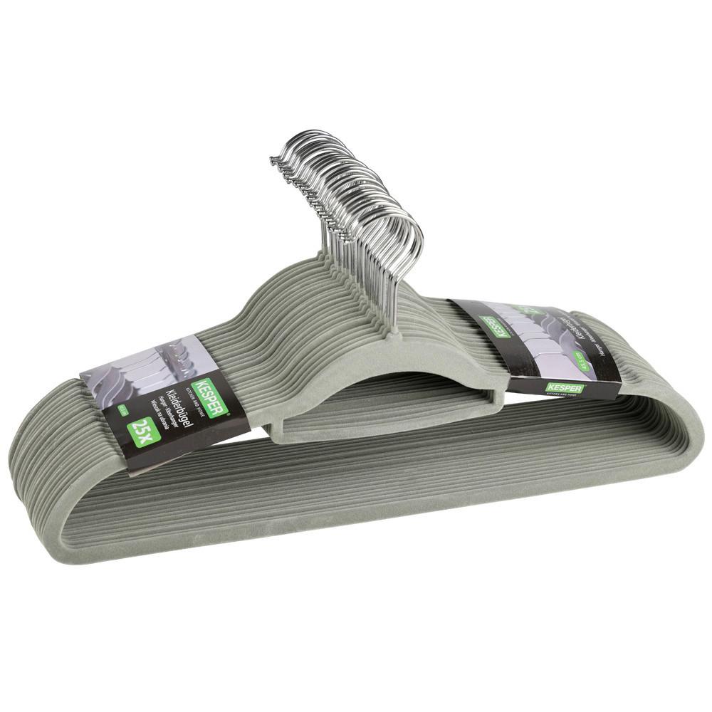 Kleiderbügel Set Grau B: 45,5 cm - Grau, Basics, Kunststoff (45.5/23/3.6cm) - Kesper