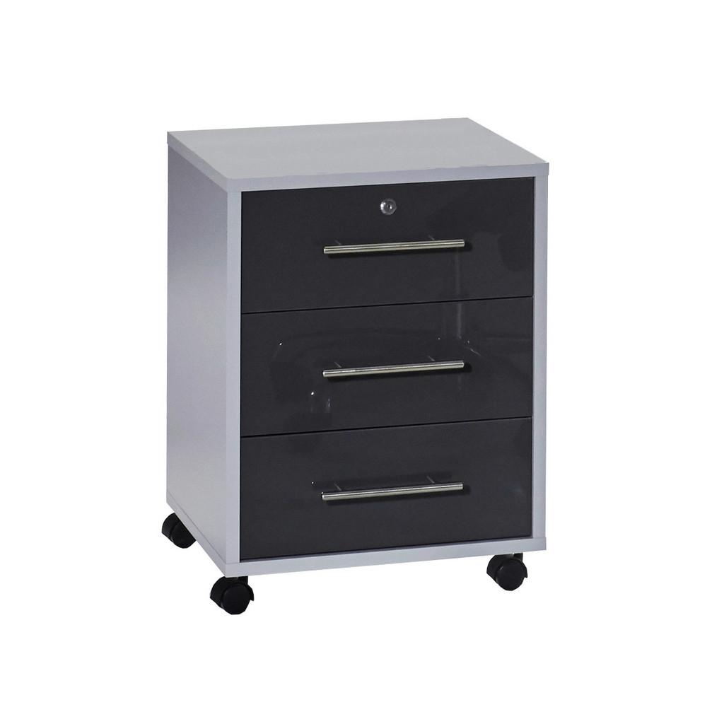 Rollcontainer Anthrazit/Grau Office Edition 44x58x40 cm