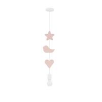 KINDERHÄNGELEUCHTE 31-12128 SINGLE HBS - Pink/Weiß, Basics, Holzwerkstoff/Metall (15/10/90cm)