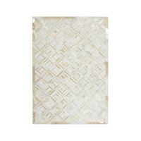 Flachwebteppich, 80x150 cm Spark 410 Elfenbein / Gold - Goldfarben/Creme, Basics, Leder (80/150cm) - Novel