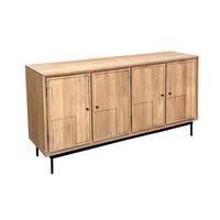 SIDEBOARD Schwarz/Naturfarben B: 160cm - Schwarz/Naturfarben, Design, Holz/Metall (160/80/40cm) - MID.YOU