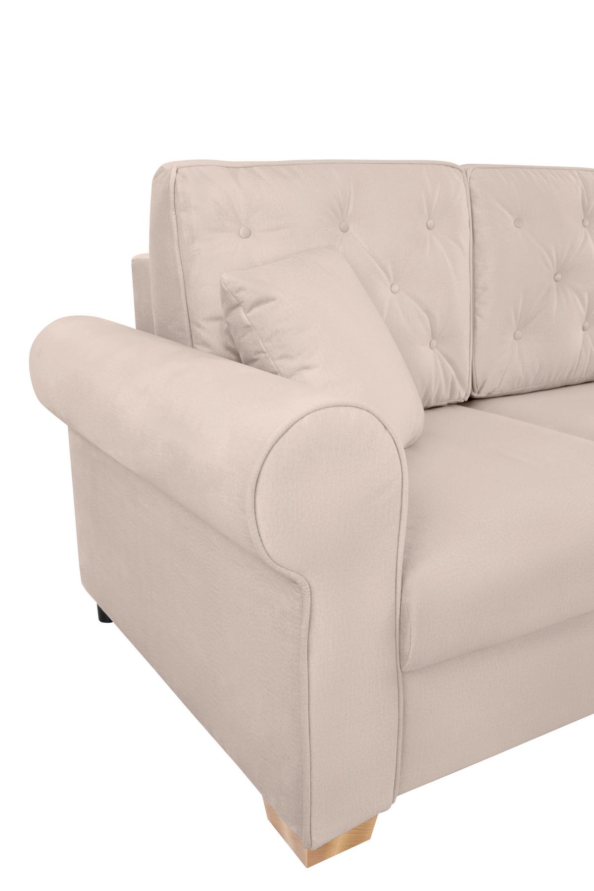 Schlafsofa Arles, Beige 1 B: 240 Cm - Beige/Buchefarben, Design, Textil (240/94/98cm) - MID.YOU