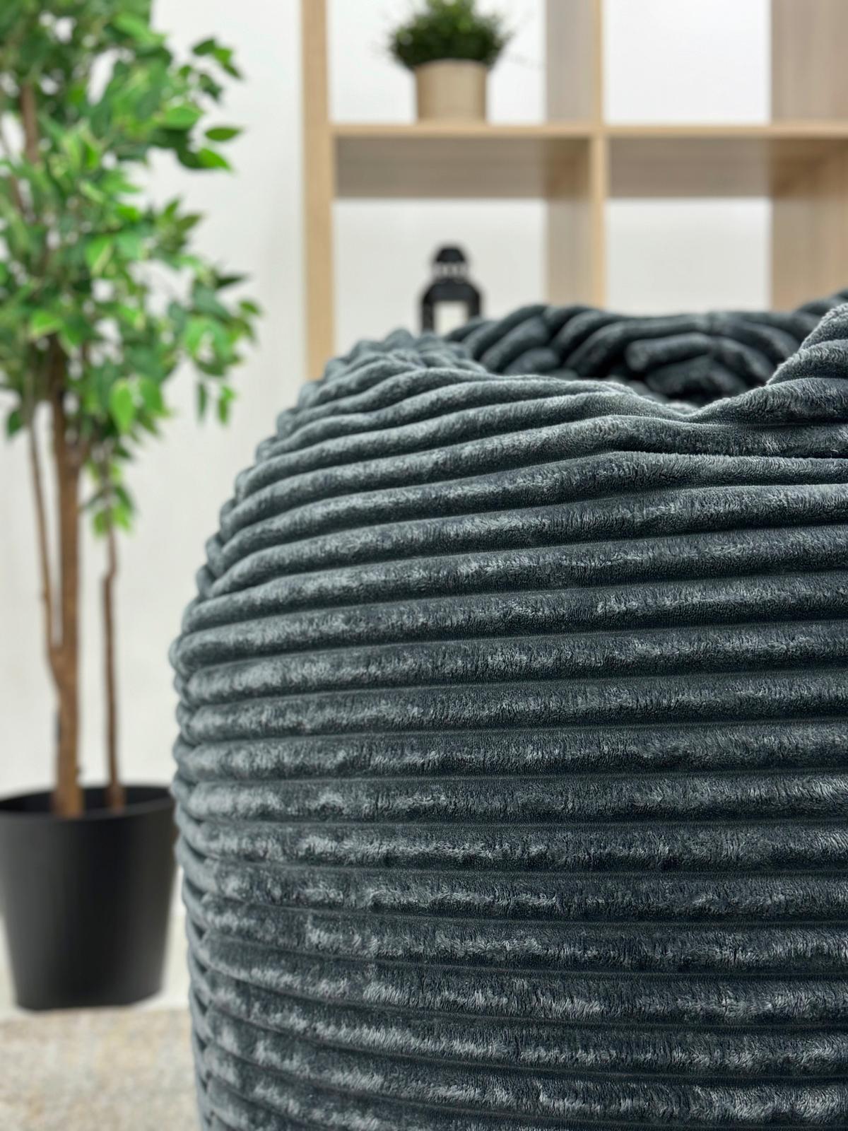 Sedací vak BUZZI, 280L, šedý manšestr TILIA - šedá, Basics, textil (120/85/85cm) - Ondega