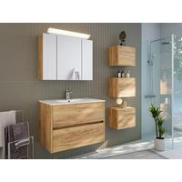 BADEZIMMER Limes, Eichefarben B: 80 cm - Eichefarben/Weiß, Basics, Keramik/Holzwerkstoff (80cm) - MID.YOU