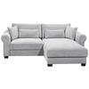 Ecksofa Mit Schlaffunktion Angelina Grau Kord - Schwarz/Grau, Basics, Textil (255/92/185cm) - MID.YOU