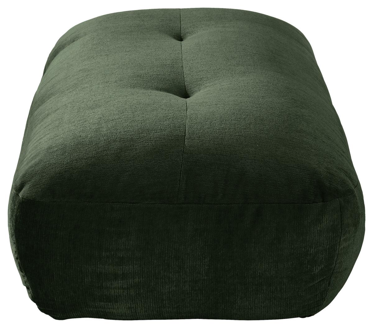 Hocker Fluffy, Dunkelgrün B: 112 Cm - Dunkelgrün/Schwarz, MODERN, Textil (112/46/65cm) - Trendmanufaktur