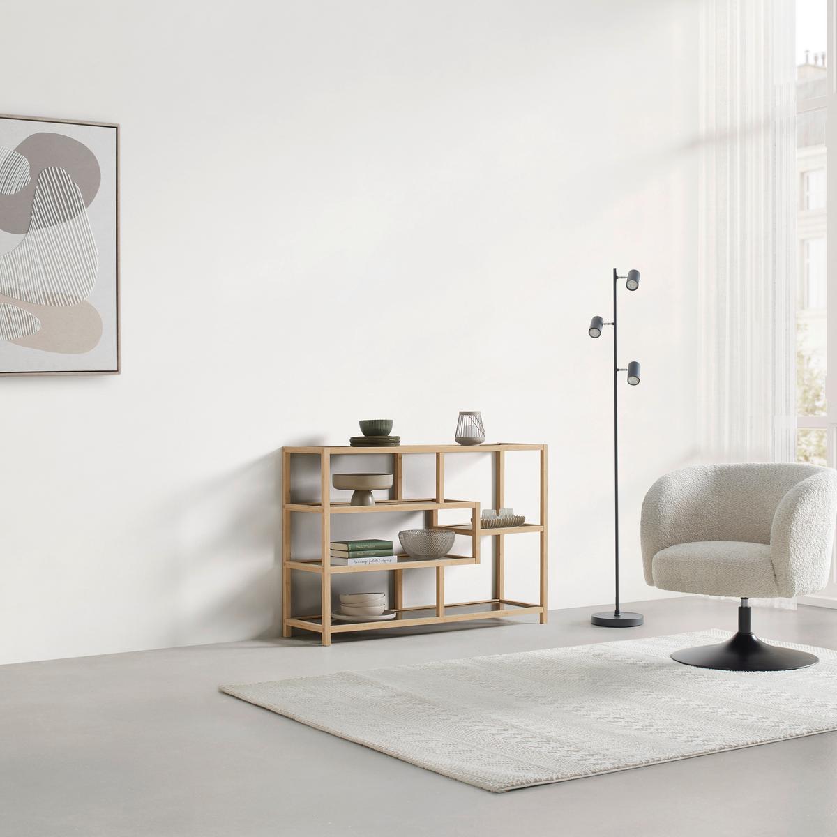 REGÁL BOSTON - přírodní barvy, Moderní, přírodní materiály/sklo (114/79/34cm) - Mömax