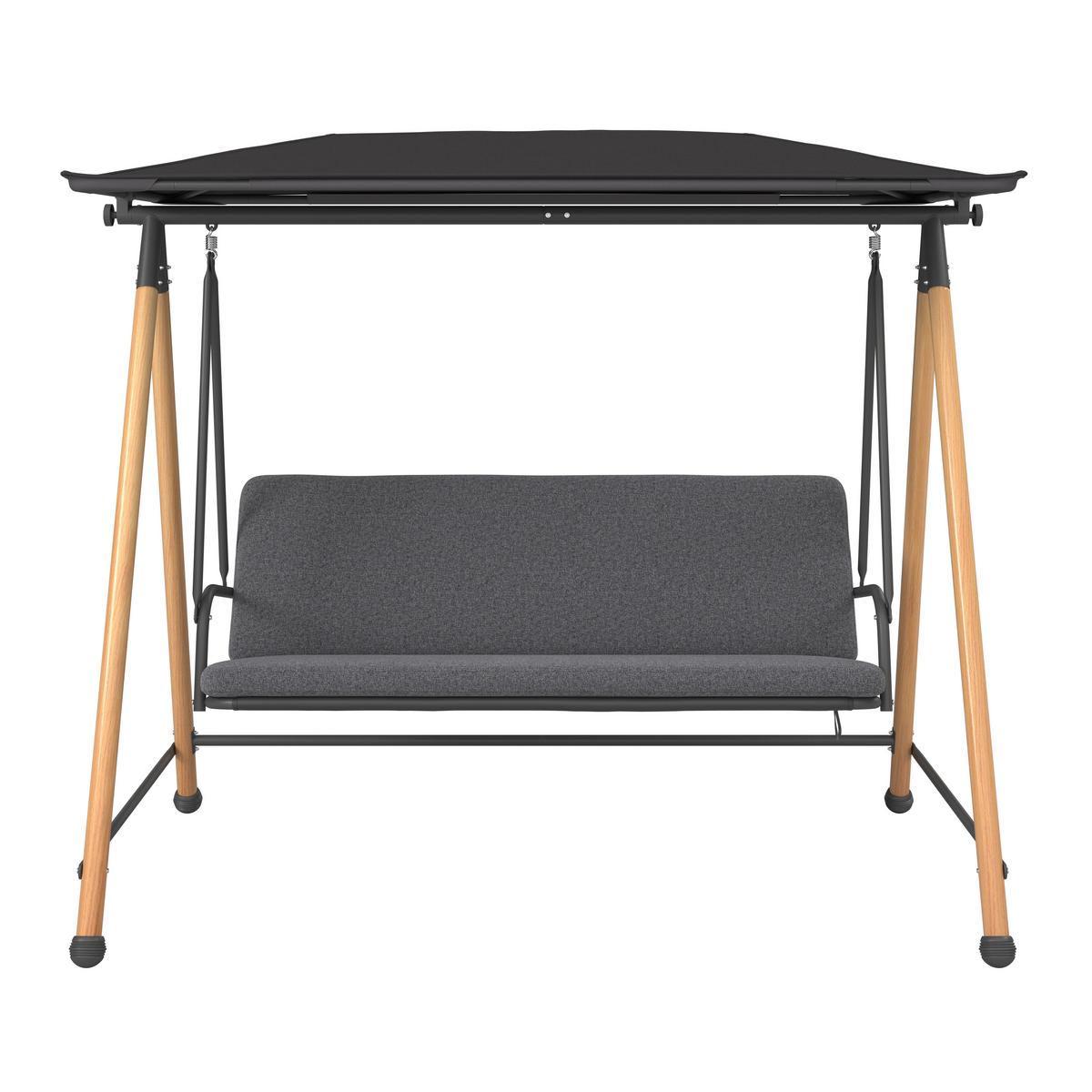 HOLLYWOODSKA HOJDAČKA BUDAPEST - čierna/antracitová, Modern, kov/textil (215/182/120cm) - Mömax