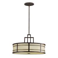 Hängeleuchte Fusion H: 38 cm 3-Flammig - Bronzefarben, Natur, Glas/Metall (53.3/38.1cm) - Elstead Lighting