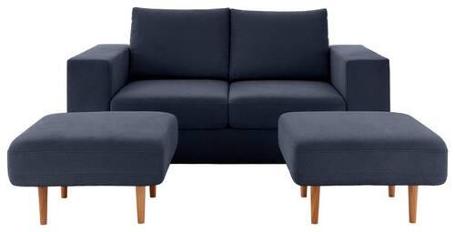 2,5-sitzer Looks V-1 - Eichefarben/Dunkelblau, Design, Textil (192/96/107cm) - LOOKS by W.Joop