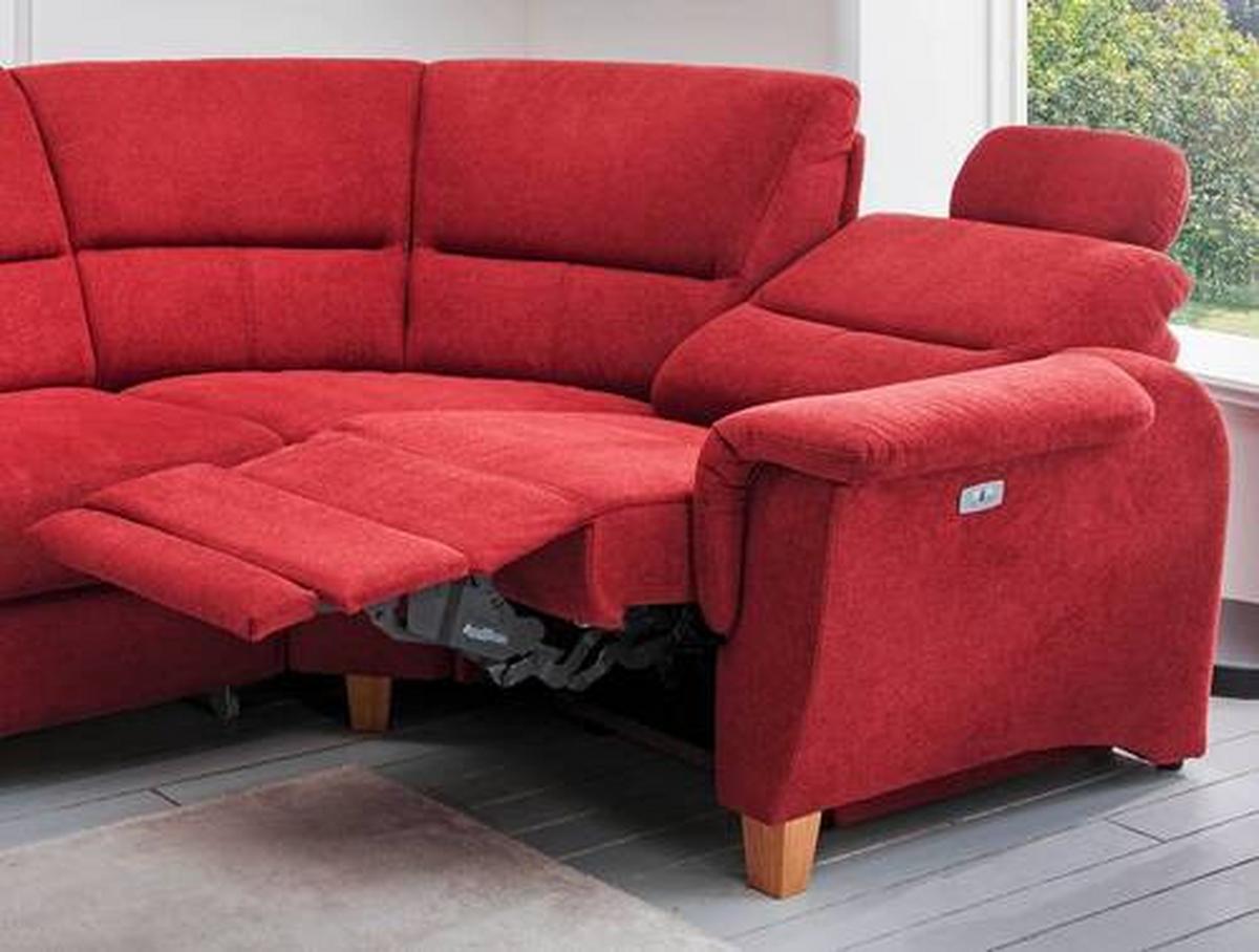 Ecksofa Parole Rot S: 238/241 Cm - Wildeiche/Rot, KONVENTIONELL, Textil (238/241cm) - Livetastic