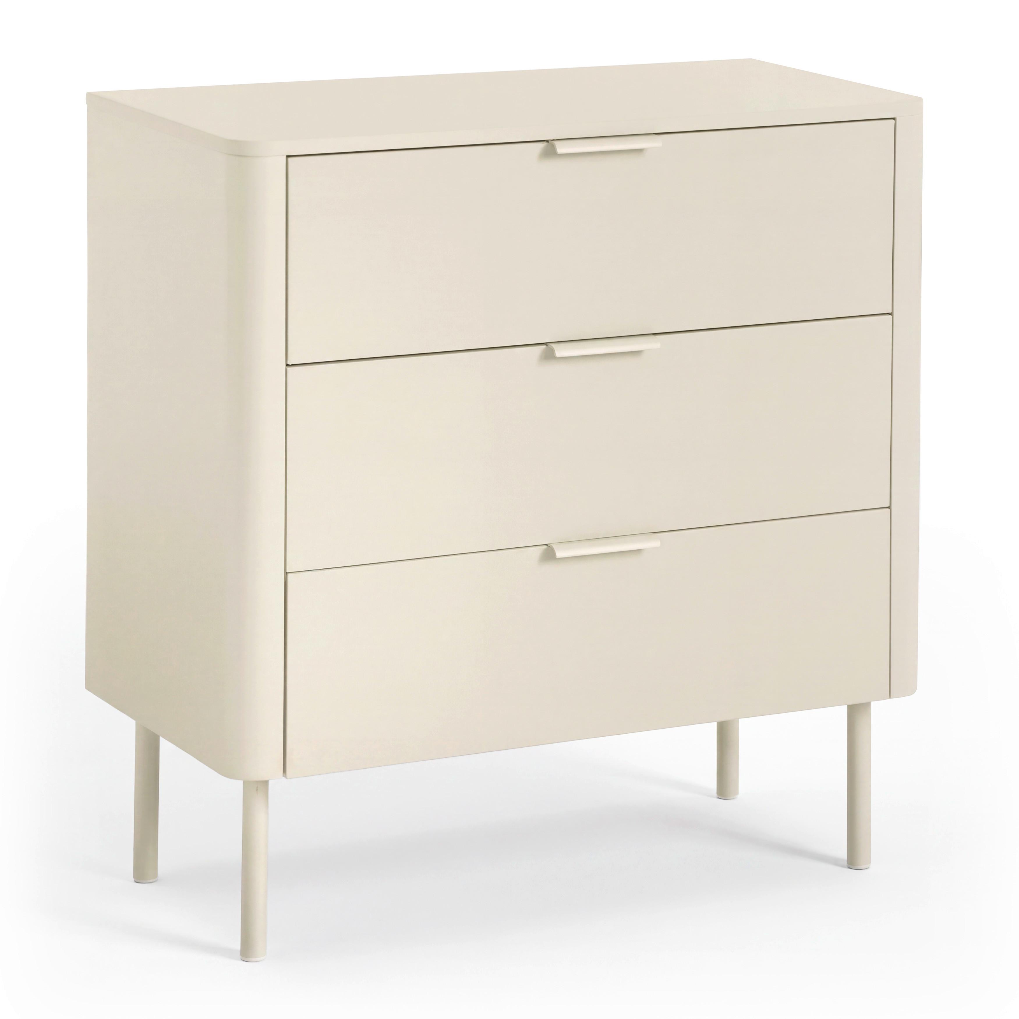 Komoda v kašmírovej farbe MDF/Práškovaný kov - kašmírová, Modern, kov/kompozitné drevo (80/85/40cm) - Bessagi Home