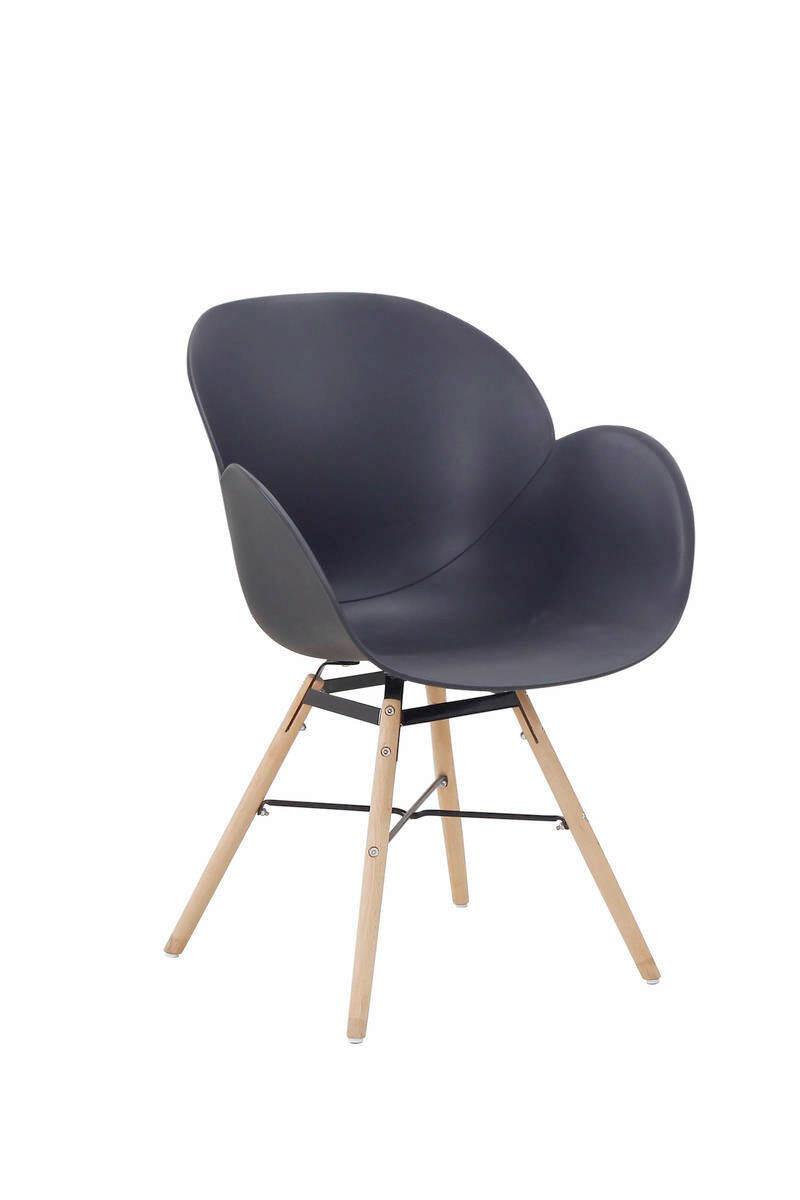 Sada židlí s područkami AMALIA - černá, Design, kov/dřevo (59/83,5/57,5cm)
