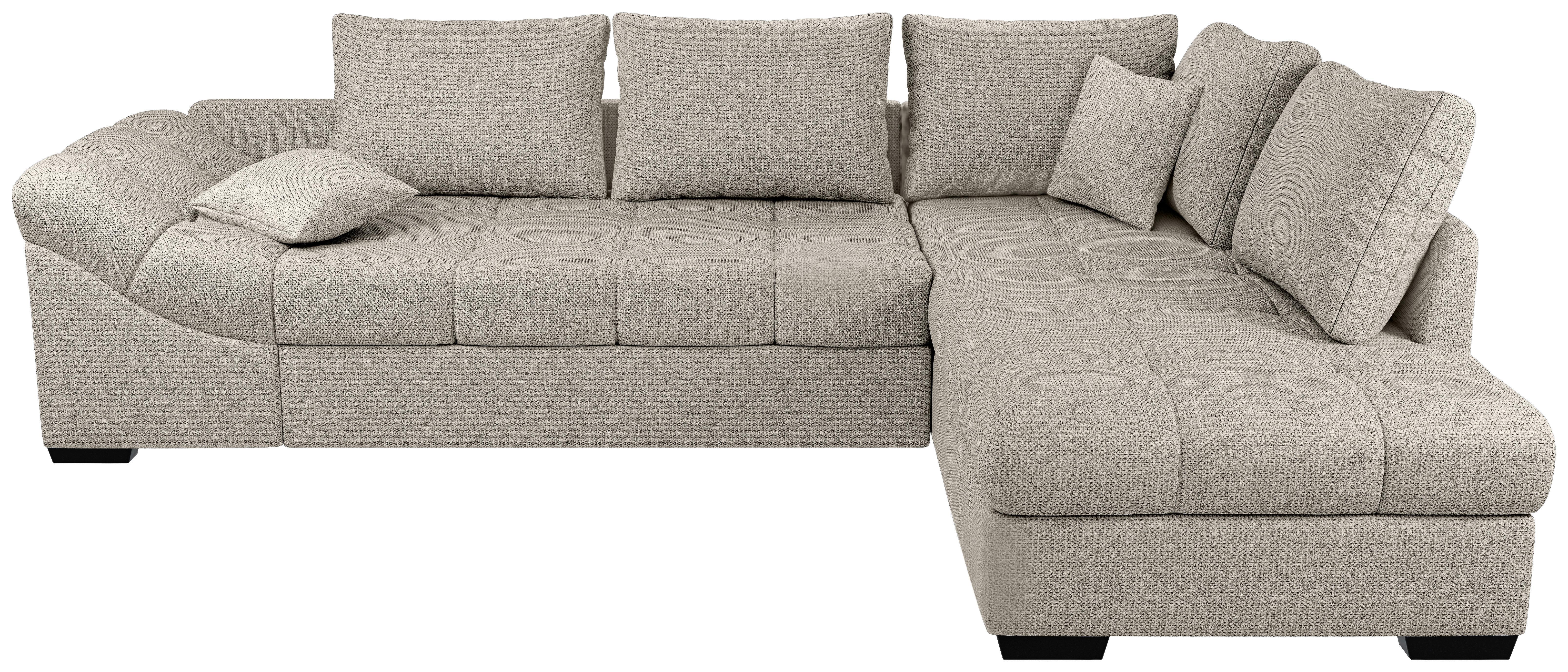 Eckschlafsofa Alvito Beige S: 298x202 Cm - Beige/Schwarz, MODERN, Textil (298/202cm) - MID.YOU