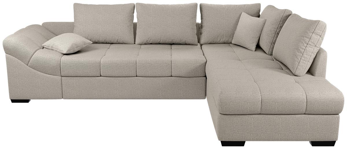 Eckschlafsofa Alvito Beige S: 298x202 Cm - Beige/Schwarz, MODERN, Textil (298/202cm) - MID.YOU