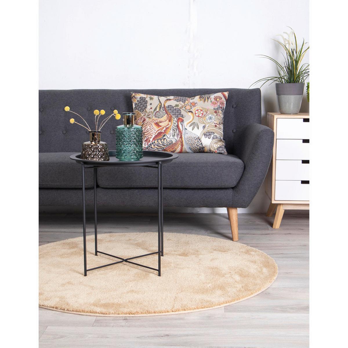 Beistelltisch Bastia Schwarz B: 47cm - Schwarz, Design, Metall (47/47/50cm) - MID.YOU