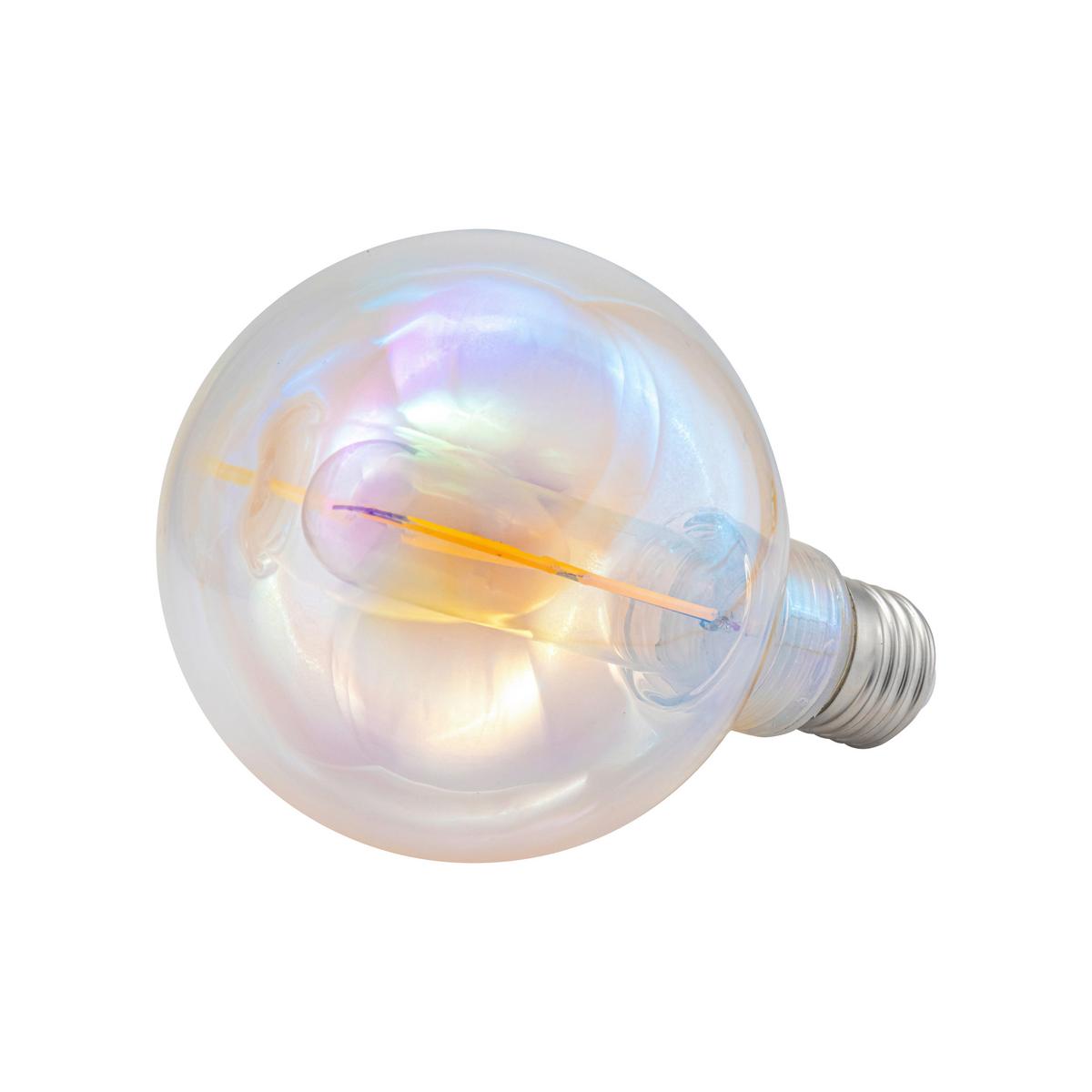 LED ŽÁROVKA DEKO - perleť, Romantický / Rustikální, kov/sklo (9,5/13,8cm) - Mömax