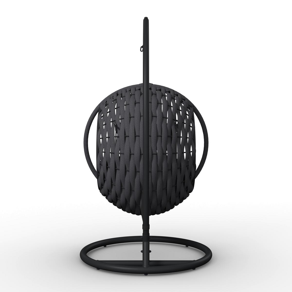 ZÁVESNÉ KRESLO MIRA - tmavosivá, Modern, kov/textil (107/196/120cm) - Bessagi Garden