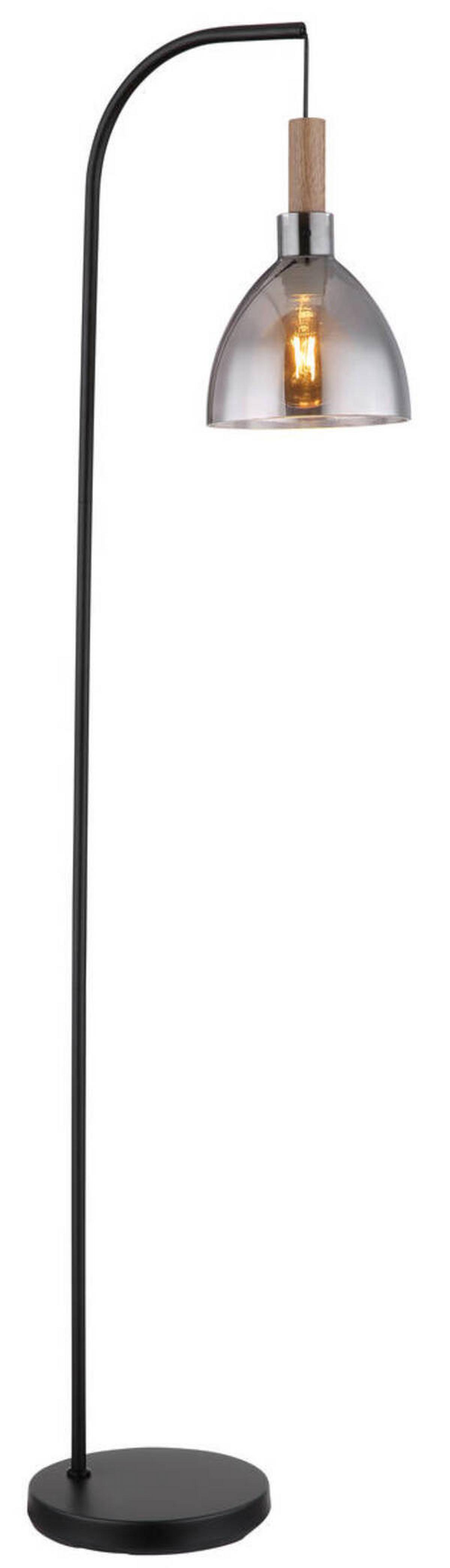 Stehleuchte 15550s - Schwarz, Design, Glas/Holzwerkstoff (40/25/150cm) - Globo