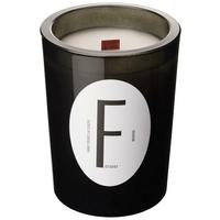 Svíčka ve skle Letter, Ø/V: 9/12 cm - šedá/bílá, parafín/sklo (9/12cm) - Modern Living