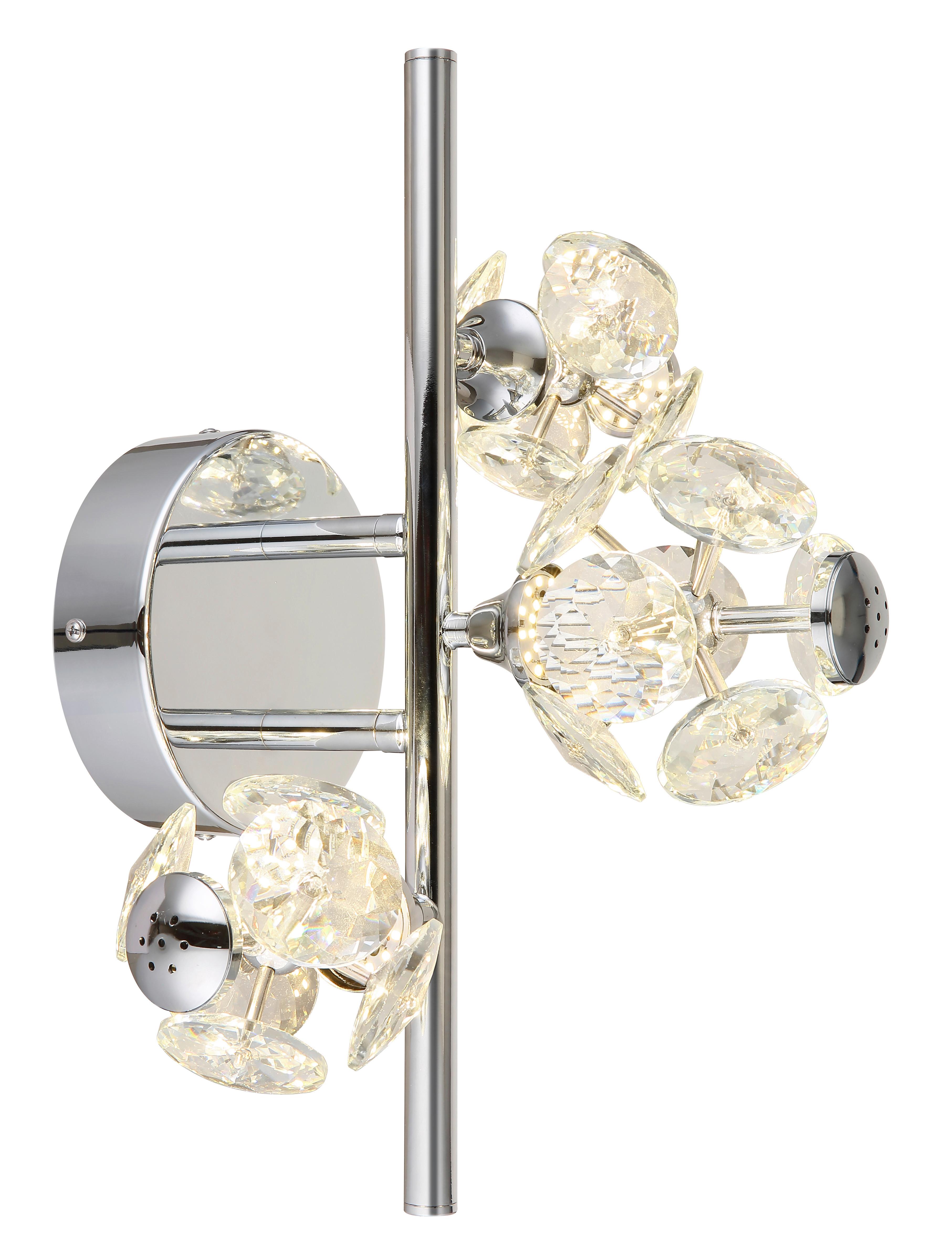 LED-Wandleuchte Virina Klar Chromfarben L:41cm - Klar/Chromfarben, KONVENTIONELL, Glas/Metall (41/33/27cm) - Globo