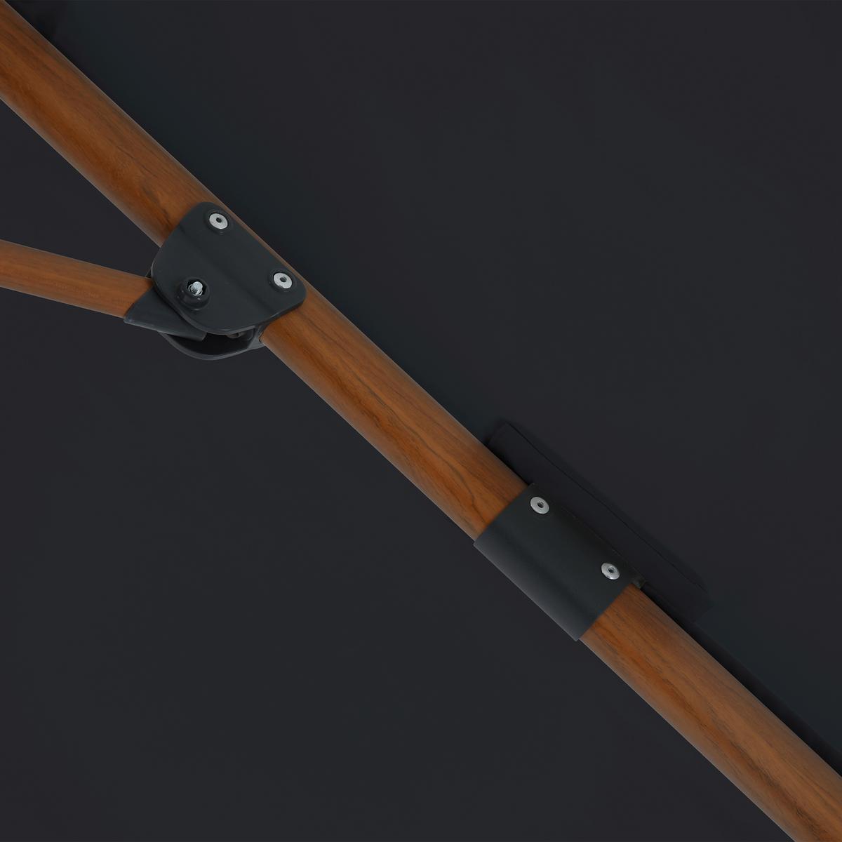 Ampelschirm Grau/Natur DM: 300 H:250 - Eichefarben/Grau, MODERN, Textil/Metall (300/300/250cm)