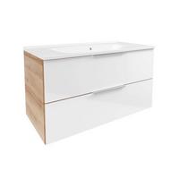 Waschtsichkombi B.Brilliant Anthrazit/Eichefarben B: 100cm - Eichefarben/Anthrazit, Basics, Glas/Holzwerkstoff (100/56,2/50cm) - MID.YOU
