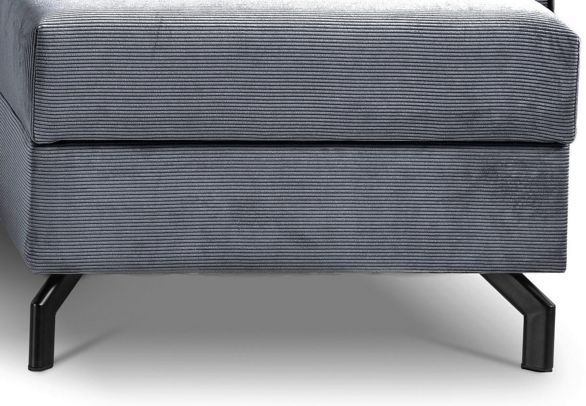 Ecksofa Marti Blaugrau S: 230x148cm - Blaugrau/Schwarz, Basics, Holz/Textil (230/148cm) - MID.YOU