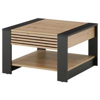 Couchtisch + Lade Feli Eiche Artisan Dekor - Schwarz/Eiche Artisan, Design, Holzwerkstoff (70/42/70cm) - Livetastic