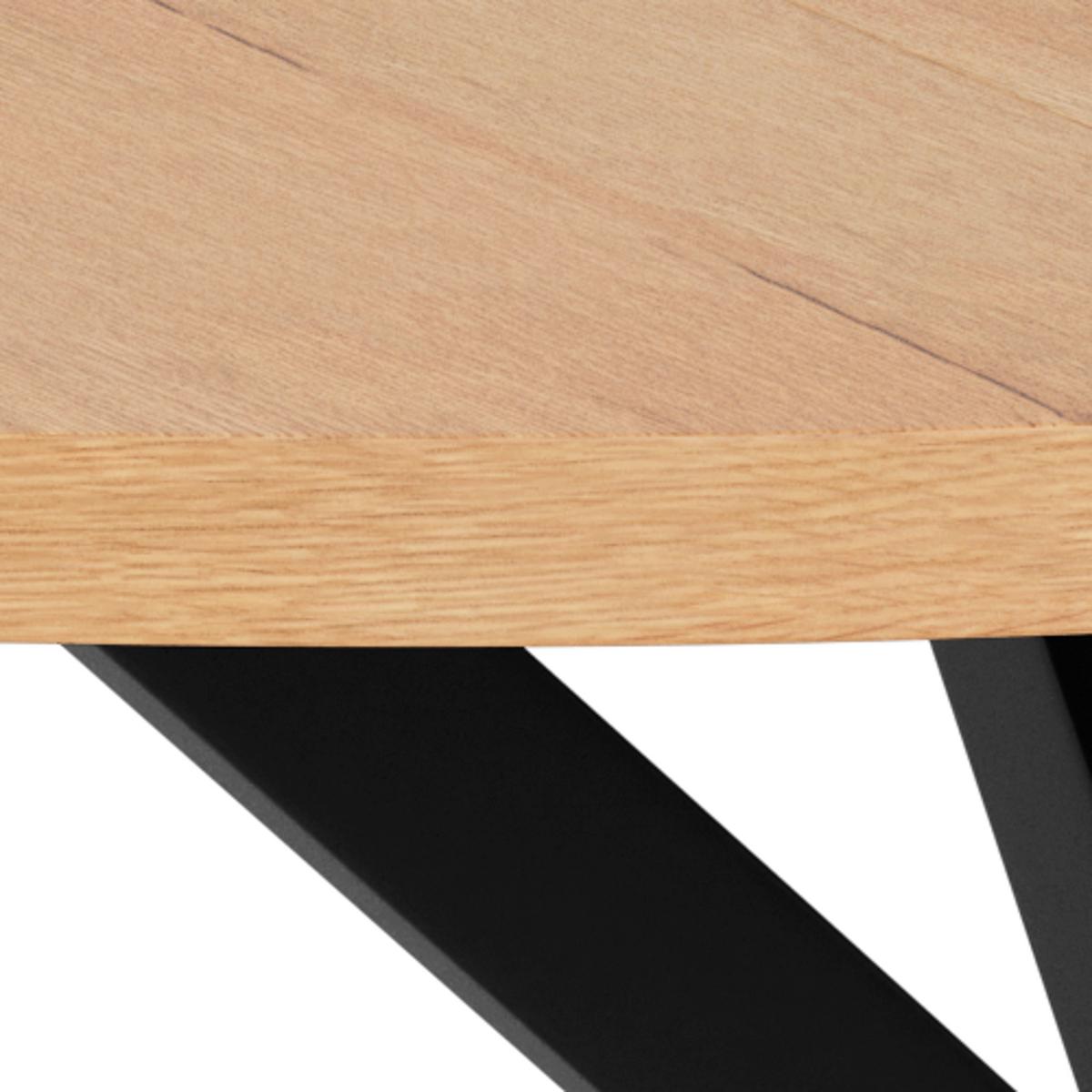 Jídelní stůl HEAVEN částeční masiv 120/160 - divoký dub/černá, Design, kov/dřevo (120(160)/76/120cm) - MID.YOU